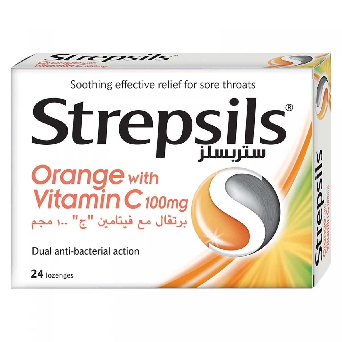 Strepsils Orange With Vitamin C Lozenge 24